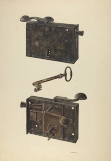 Zoar Lock w/ Key, c. 1938. Creator: Angelo Bulone.