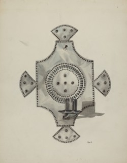 Cut Tin Candleholder (Candelero), 1936. Creator: Irene M. Burge.