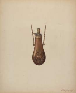 Powder Flask, c. 1938. Creator: Walter G. Capuozzo.