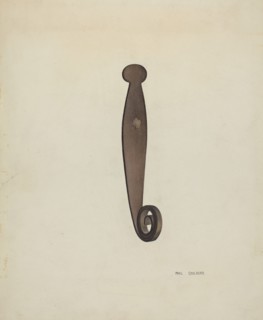 Iron Shutter Latch, c. 1939. Creator: William Paul Childers.