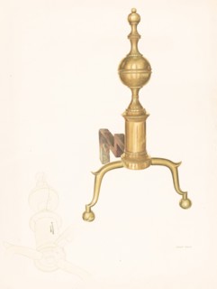 Brass Andirons, c. 1938. Creator: Robert Clark.