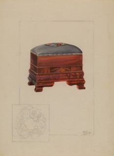 Ottoman, c. 1937. Creator: Hugh Clarke.