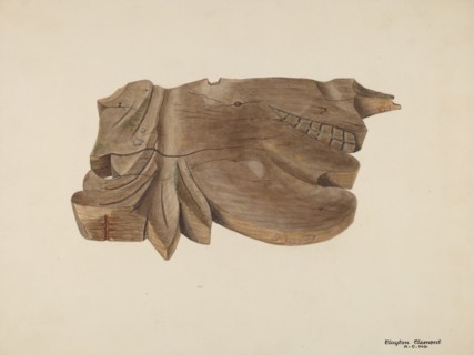 Wood Carving, c. 1943. Creator: Clements Clayton.