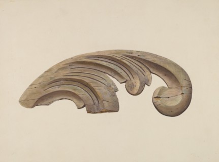 Wood Carving - Scroll, c. 1939. Creator: Clements Clayton.