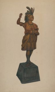 Cigar Store Indian, c. 1938. Creator: Orville Cline.