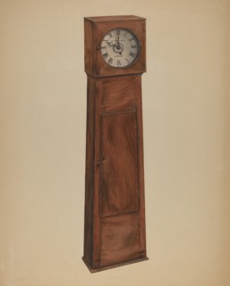 Shaker Grandmother Clock, 1935/1942. Creator: Orville Cline.