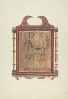 David Reed's Tavern Sign (verso), c. 1938. Creator: Frances Cohen.
