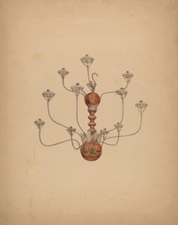 Wood and Tin Chandelier, c. 1937. Creator: George Constantine;Constantine, George.