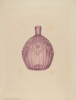 Glass Cologne Bottle, c. 1940. Creator: John Dana.