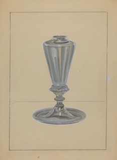 Sperm Oil Lamp, 1935/1942. Creator: John Dana.