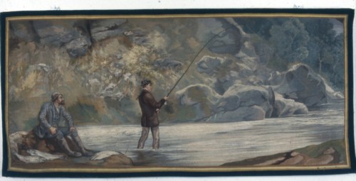 Cornelius Vanderbilt Fishing, English, 1882. Creators: John Evan Hodgson, The Royal Windsor Manufactory.