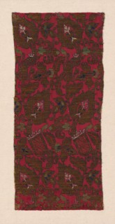 Textile Fragment with the Nasrid Coat of Arms, Spain, Nasrid Dynasty (1232-1492), c. 1400. Creator: Unknown.