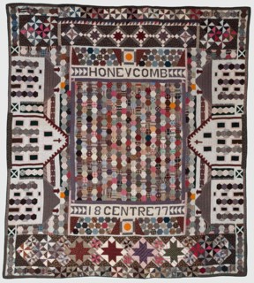 Honeycomb Centre Quilt, Michigan, 1877. Creator: Unknown.