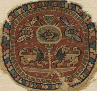 Roundel, Egypt, Roman period (30 B.C.-641 A.D.)/ Sassanid period (621-629), 6th/8th century. Creator: Unknown.