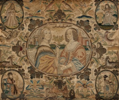 Needlework (Depicting the Four Seasons), England, c. 1660. Creator: Unknown.