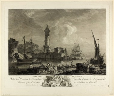 Port near Naples, 1754/1808. Creator: Adrian Zingg.