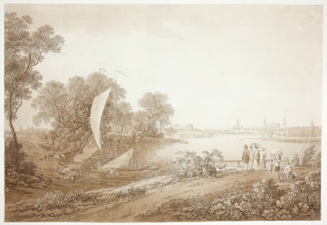 View of Dresden from Pieschen, c. 1805. Creator: Adrian Zingg.