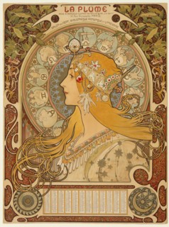 Zodiaque ("La Plume"), 1896-97. Creator: Alphonse Mucha.