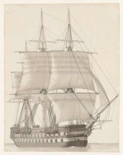 Vessel of the Russian Line (Vaisseau de ligne russe), 1827. Creator: CW Eckersberg.