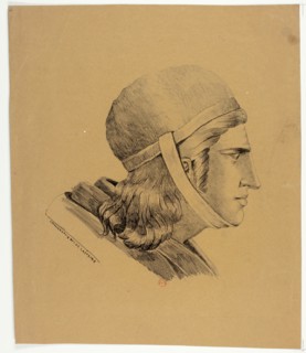 Head of a Warrior, 1816. Creator: Charles-Philibert de Lasteyrie.