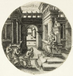 The Virgin Seated on an Altar, 1520/40. Creator: Jean de Gourmont.