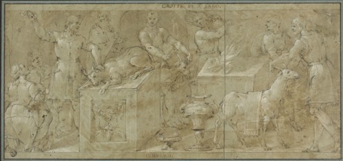 Aeneas and His Companions Preparing Animals for Sacrifice, n.d. Creator: Avanzino Nucci.