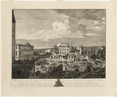 The Ruins of the Pirnaischer Suburb with the Palais Fürstenhof, 1766. Creator: Bernardo Bellotto.