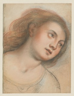 Study for Female Head (verso); Head of Christ (recto), 1635/40. Creator: Carlo Francesco Nuvolone.