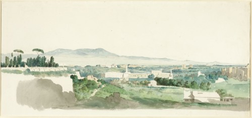 A View from the Palatine Hill, Rome, the Alban Hills in the Distance, c.1775. Creator: Carlo Labruzzi.