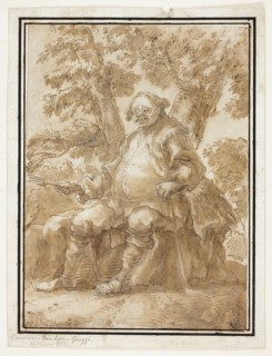 Man Seated in Front of Trees, n.d. Creators: Carlo Marchionni, Pier Leone Ghezzi.