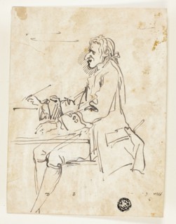 Caricature of Man Writing, n.d. Creators: Carlo Marchionni, Pier Leone Ghezzi.