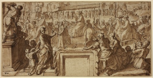 Saint Charles Borromeo Entering the Town of Pavia: Design for a Wall Decoration, c.1604. Creator: Cesare Nebbia.