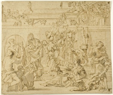 Saint Cecilia Distributing Alms to the Poor, after 1615. Creator: Domenichino.