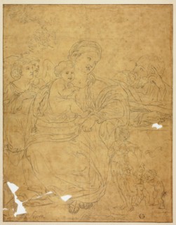 Holy Family with Two Angels, 1609/10. Creator: Francesco Albani.