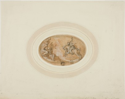 Marcus Curtius Leaping into the Abyss, 1555/63. Creator: Francesco Salviati.