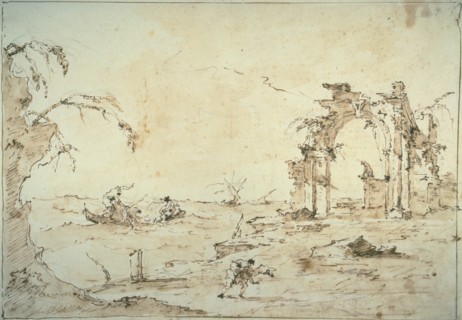 Capriccio with a Squall on the Lagoon, 1775/80. Creator: Francesco Guardi.
