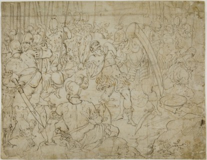 Armed Soldiers After Battle, c.1600. Creator: Unknown.