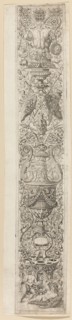 Two Children Wearing Helmets, plate three of Twelve Ornament Panels, c.1505-20. Creator: Giovan Pietro Birago.