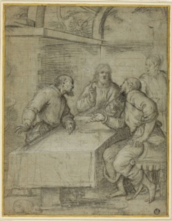 Study for the Supper at Emmaus, 1550/59. Creator: Giulio Campi.