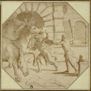 Hercules Felling King Diomedes, 1540/46. Creator: Giulio Romano.