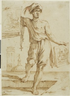 Vendor of Rosaries and Sacred Images, c.1660. Creator: Giuseppe Maria Mazzuoli.