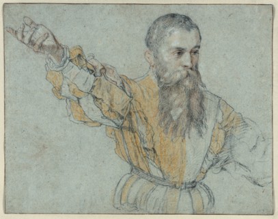 Bearded Man with his Right Arm Raised, 1562/64. Creator: Giuseppe Porta.
