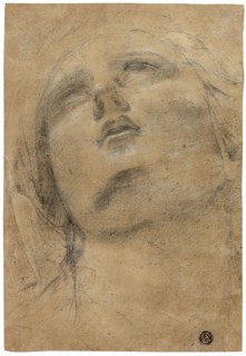 Head of the Virgin Looking Upwards, c.1615. Creator: Jacopo Cavedone.