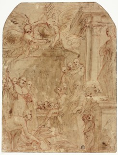 Study for the Trial of Saint Dominic's and Albigensian Books by Fire, 1614/16. Creator: Leonello Spada.
