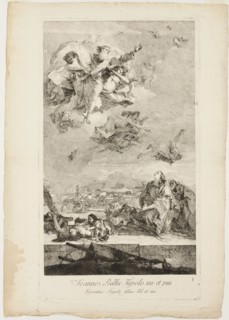 Saint Thecla Praying for the End of the Plague in the City of Este, after 1759. Creator: Lorenzo Tiepolo.