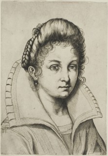 Portrait Bust of a Woman with a Large Collar, from Perfect School to Learn How..., n.d. Creator: Luca Ciamberlano.