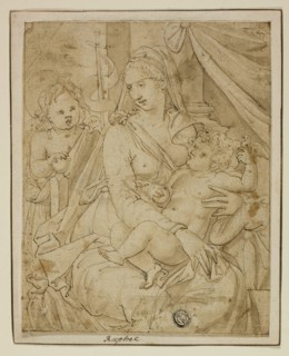 Virgin and Child with the Infant John the Baptist, 1540/56. Creator: Luca Penni.