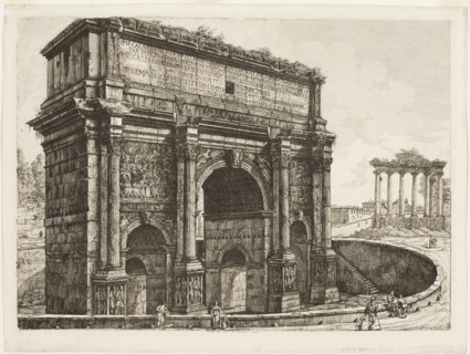 The Arch of Septimus Severus, 1820. Creator: Luigi Rossini.