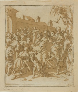 Christ Entering Jerusalem, 1600/10. Creator: Marcantonio Bassetti.