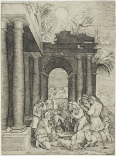 The Adoration of the Shepherds, c.1520. Creator: Master HFE.